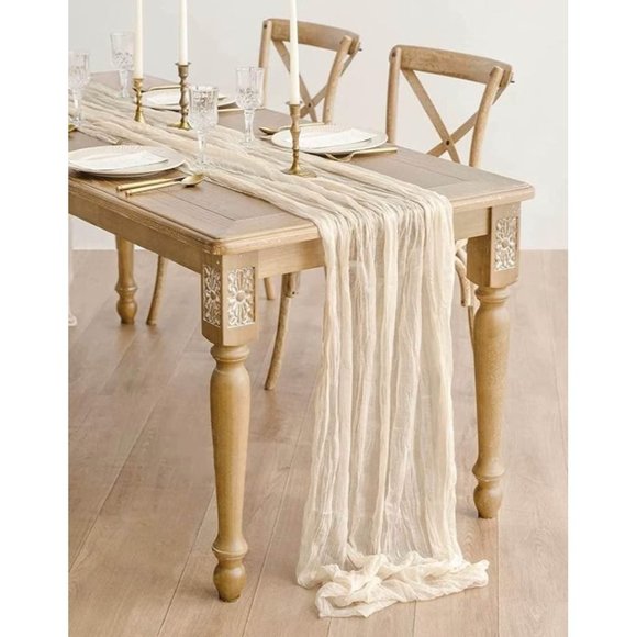 Other - Ivory Cheesecloth Cream Table Runner 13.3ft Boho Gauze Wedding Tablecloth Decor
